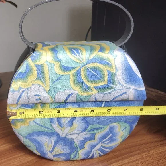 Pineda Covalin Silk & Leather Handbag - Picture 9 of 11